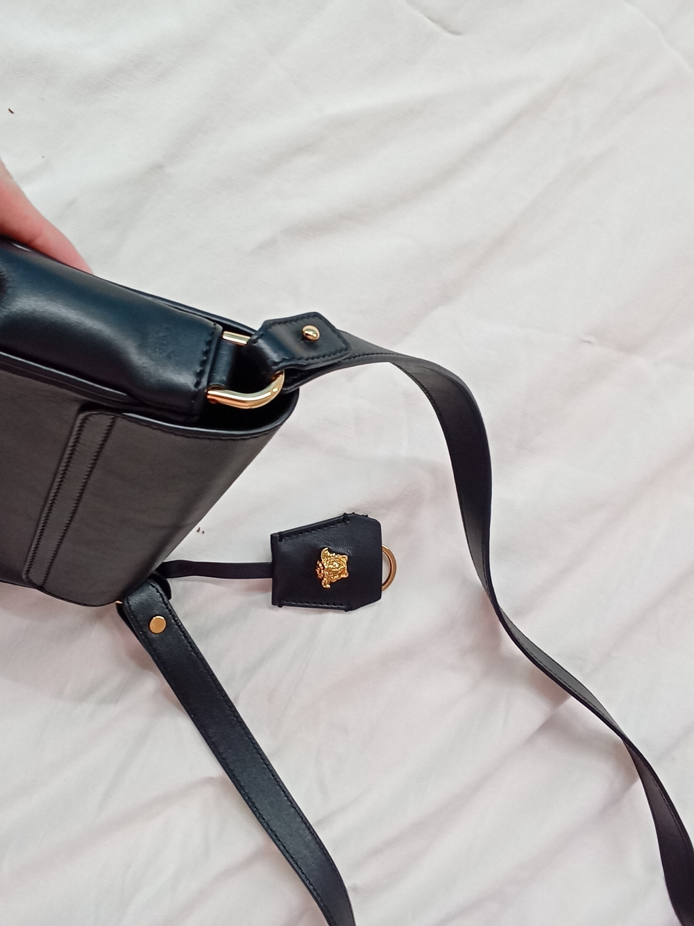 Versace Black Leather Crossbody Bag - Picture 4 of 10
